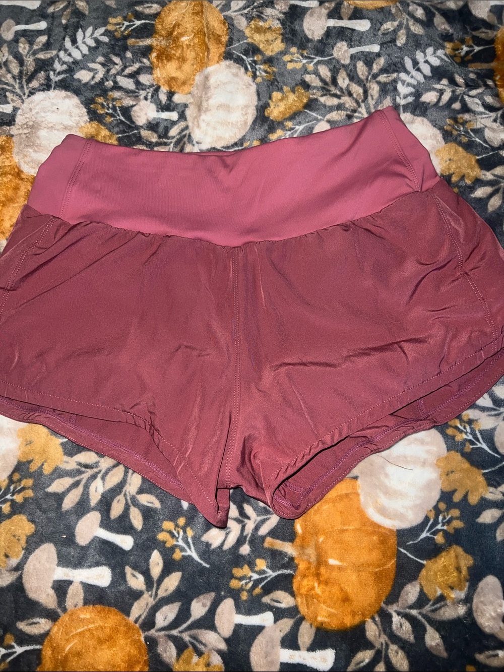 Rose-Mauve High-Waist Athletic Shorts